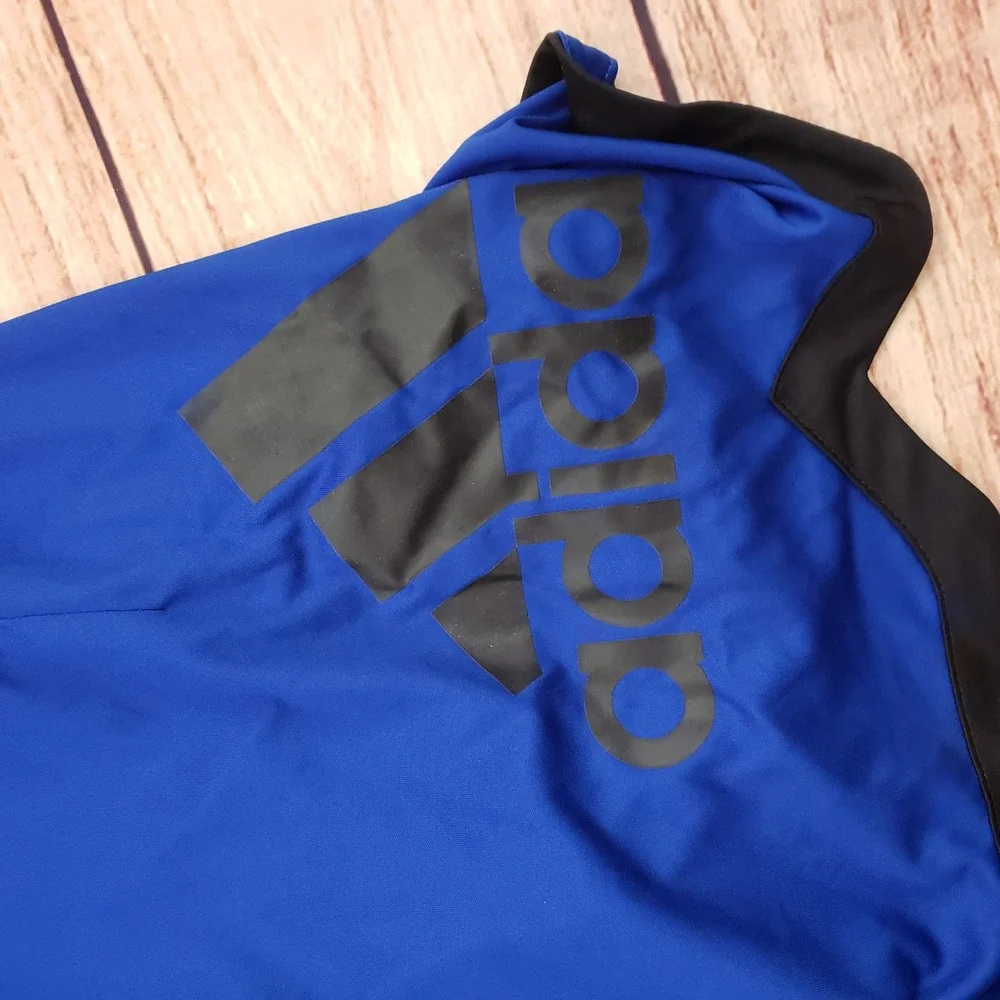 Adidas Shorts Boys Extra Large Blue Black Big Logo Training Gym Workout Youth‎